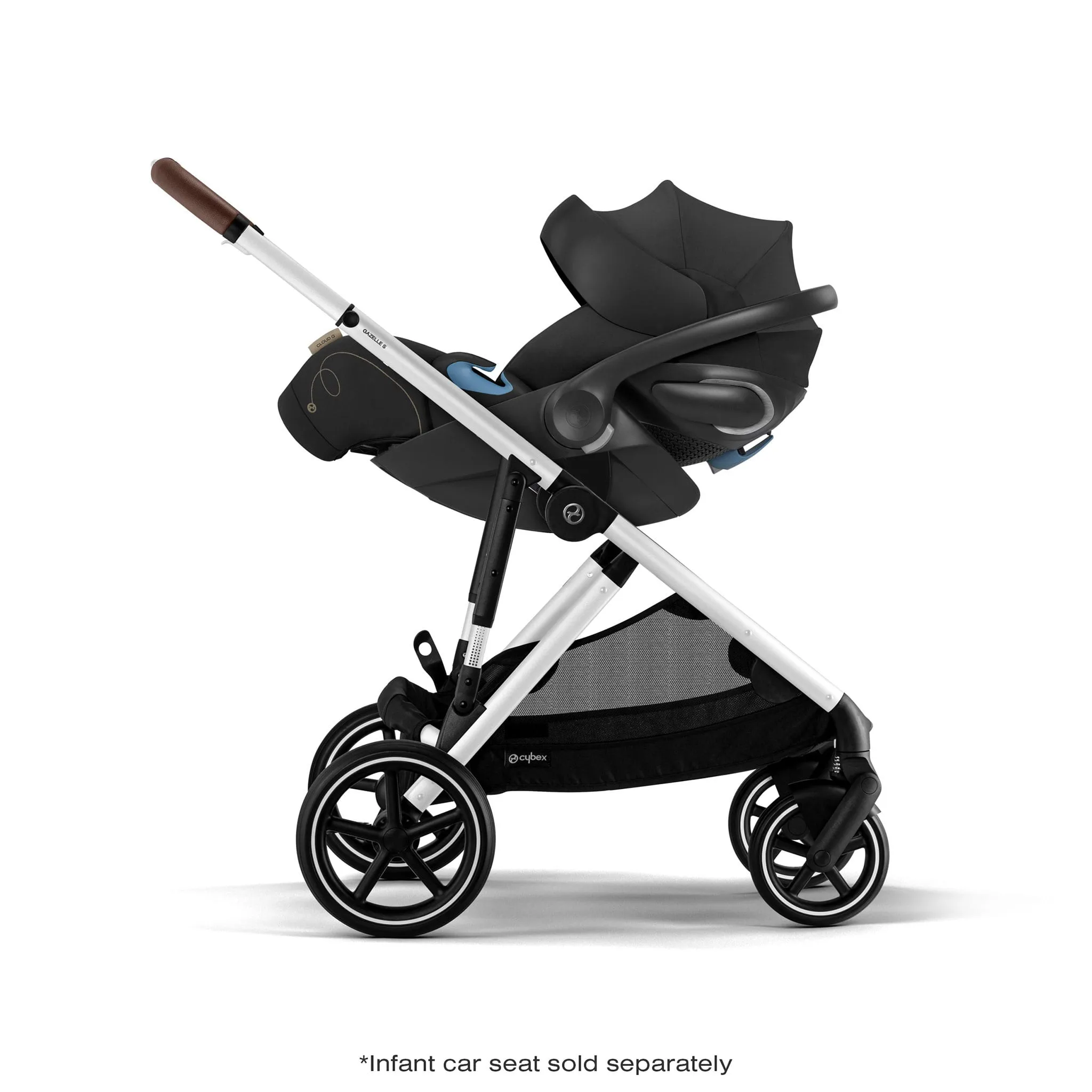 Cybex Poussette Gazelle S 2 – Châssis couleur argent avec siège Noir Moon