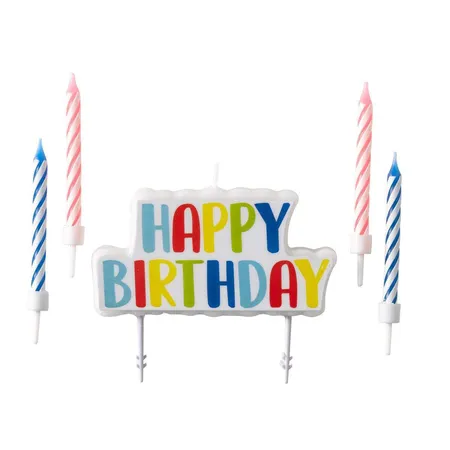 amscan Kerzenset Happy Birthday 5 Stück