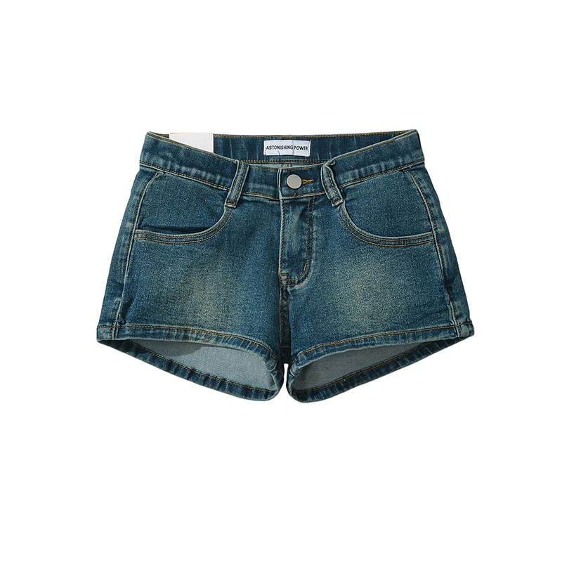 Seventh Snow - Gewassen denim shorts met hoge taille