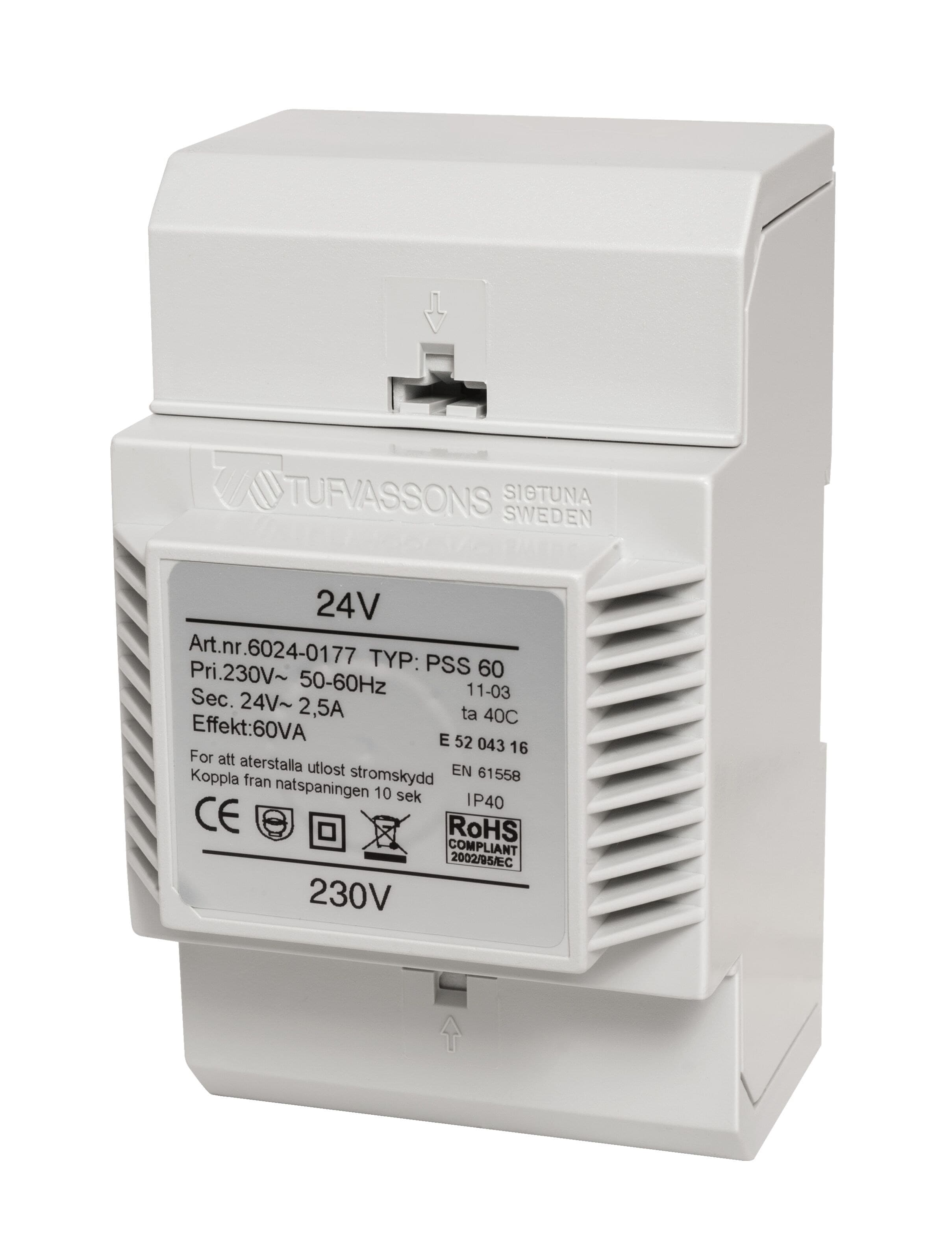 Tufvassons Installasjonstransformator 24 V (AC) 60 W
