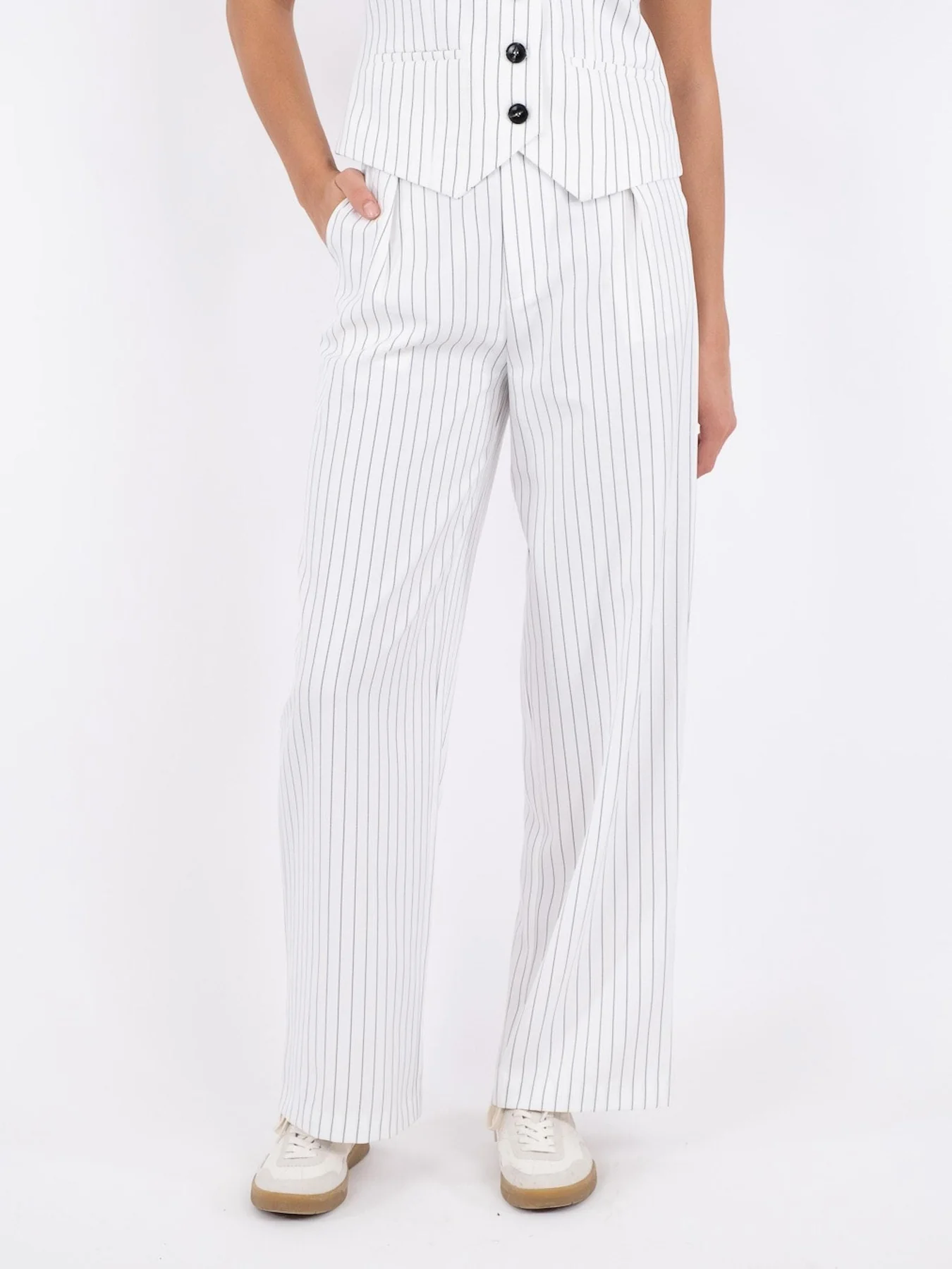 Neo Noir Alessandra Pinstripe Pants