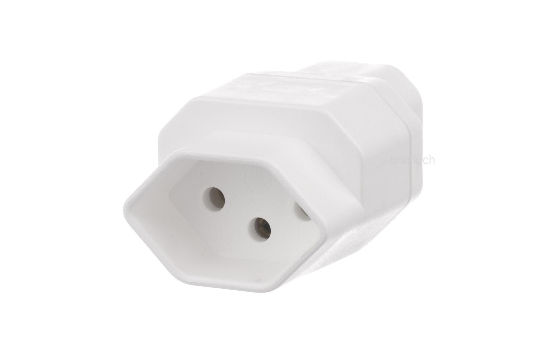 Adapterstecker C14 - T13 WeissIEC320 auf T13, weiss