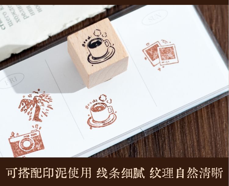 YUNO - Set van 9: Houten stempel (verschillende ontwerpen)