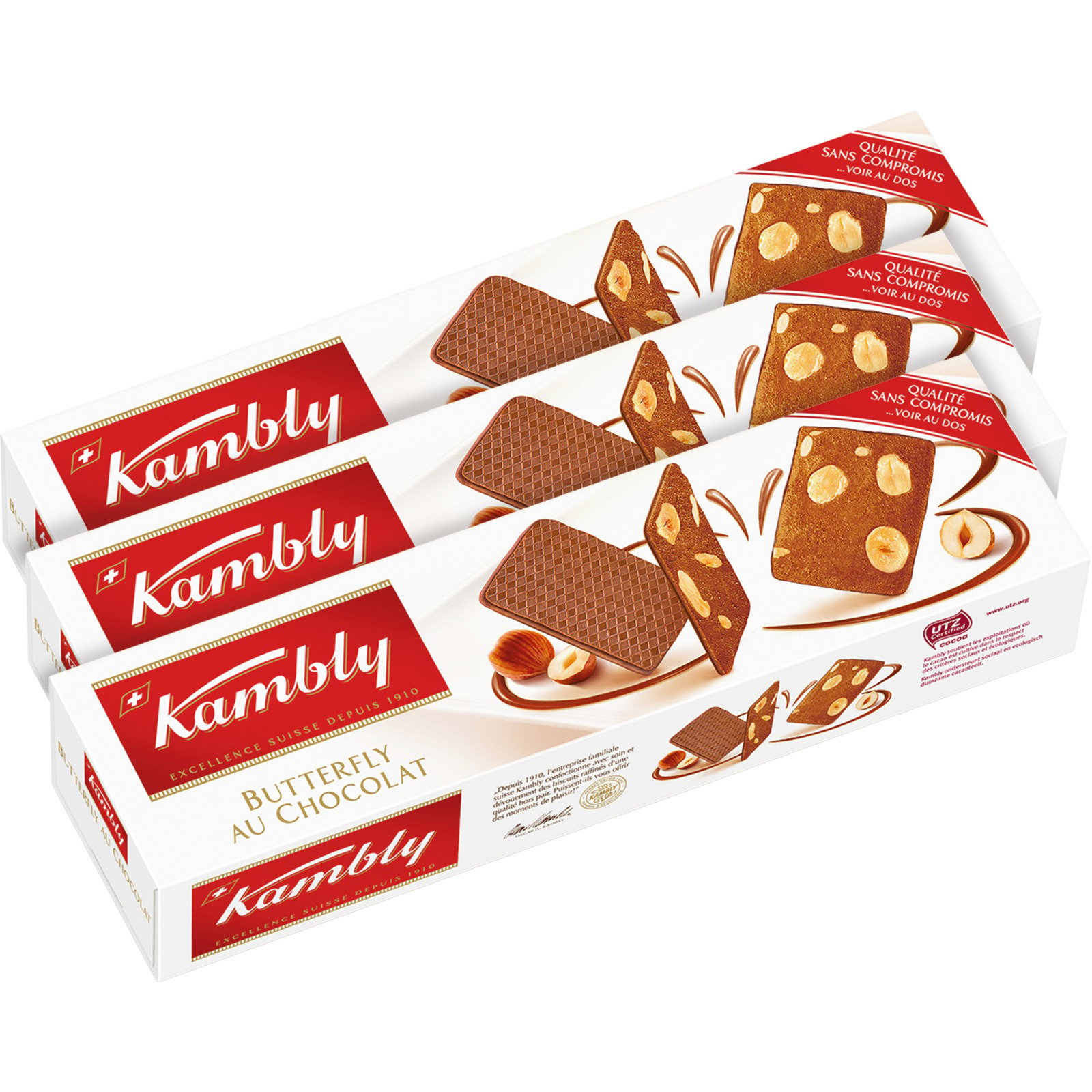 Kambly Butterfly Chocolat 3 x 100 g