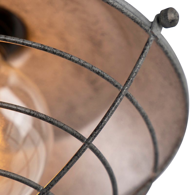 Industriële plafondlamp antiek zilver 25,5 cm - Course