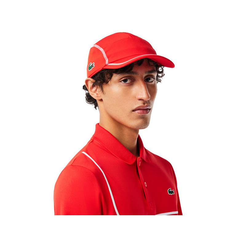 Casquette tennis Lacoste Color Block Rouge