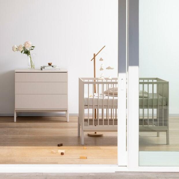 Chambre DUO Lit 60x120 + Commode ASHI Argile - QUAX