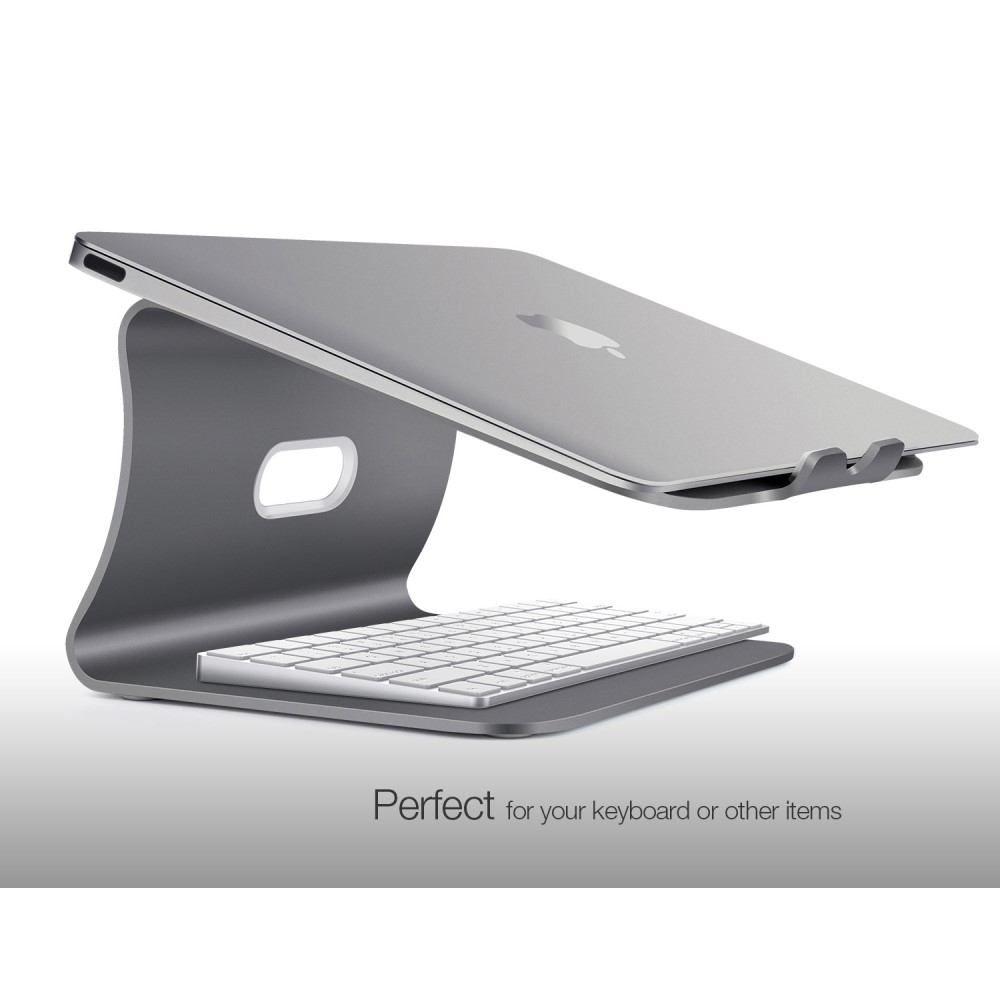 Passiv Kühlender MacBook / Laptop Alu Ständer Halterung - Grau