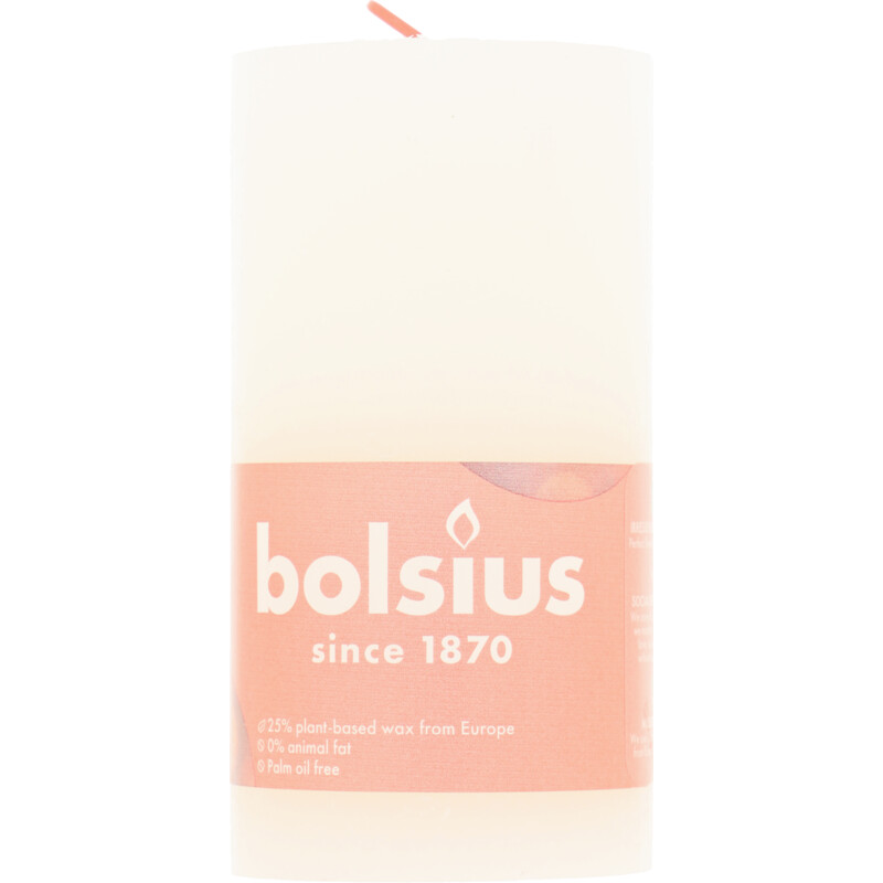 Bolsius Rustieke kaars wit 13cm