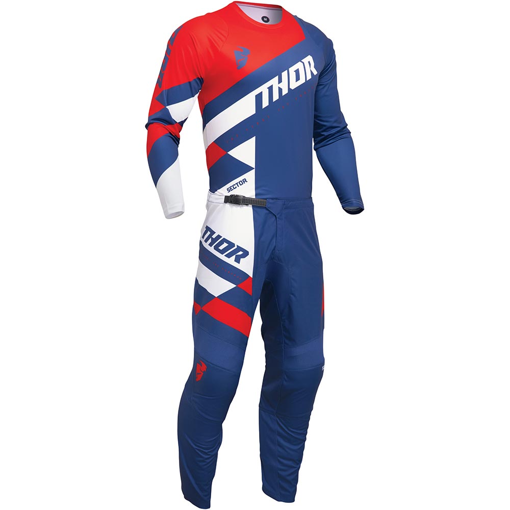 Thor Motocross - Pantalon Sector Checker Navy / Rouge / Blanc