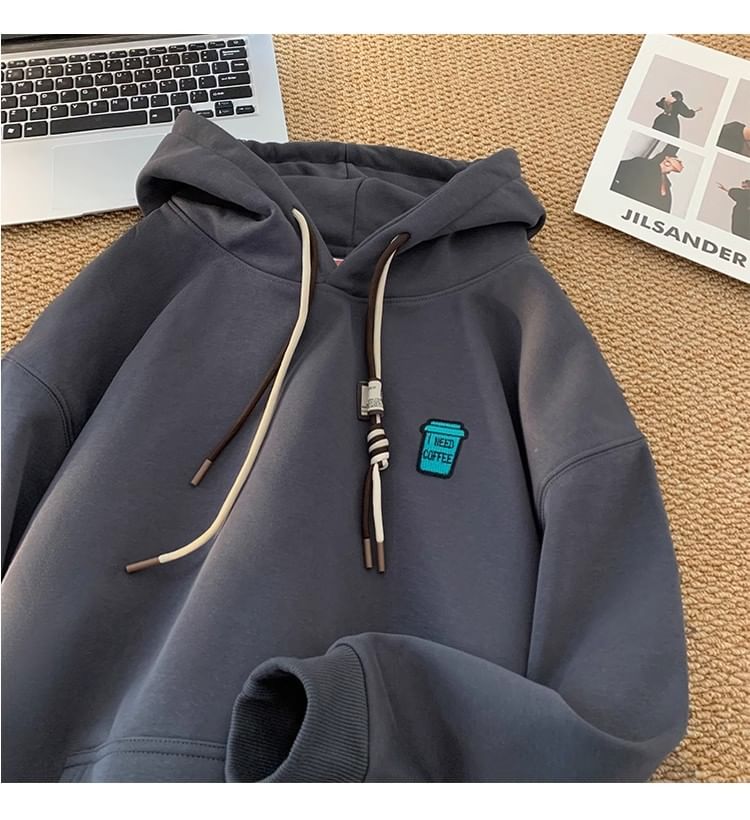 Savenne - Hoodie met geborduurde letters en trekkoord