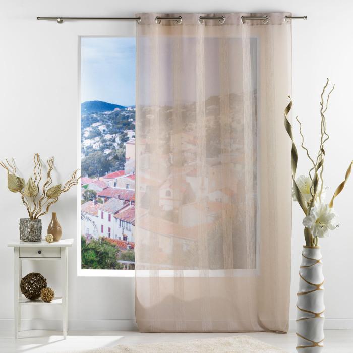 PANNEAU A OEILLETS 140X240CM VOILE SABLE SALINA LIN