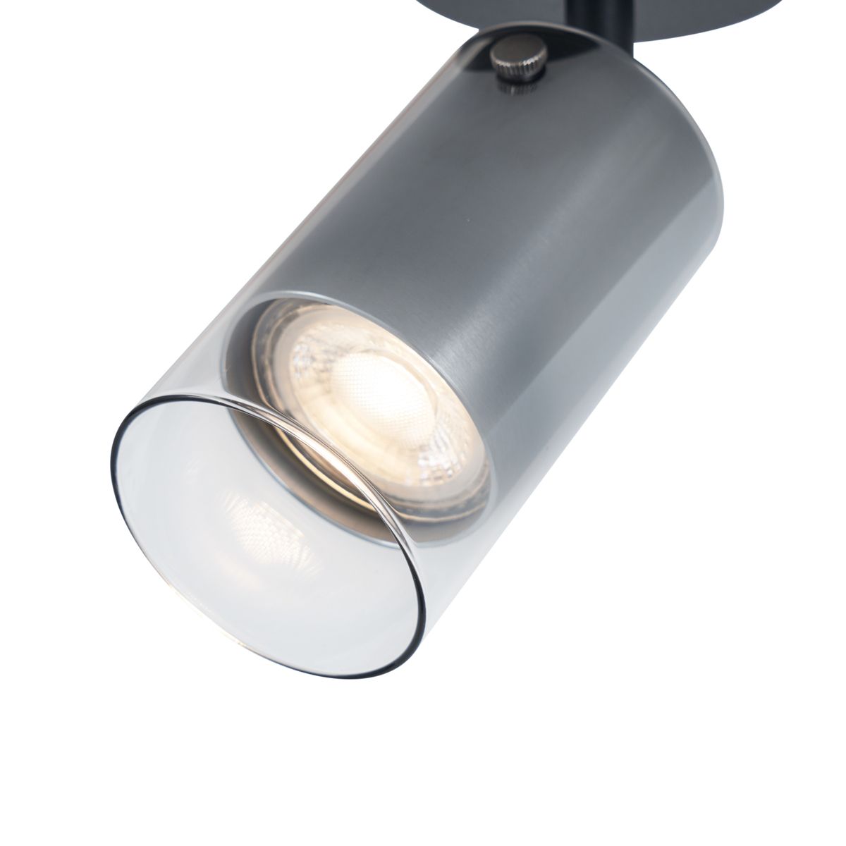 Moderne plafondspot gunmetal met glas draai- en verstelbaar - Drain