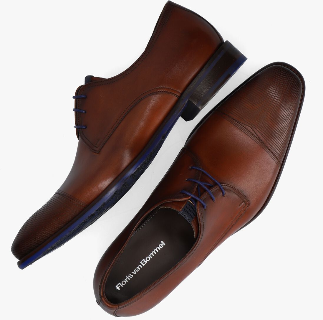 FLORIS VAN BOMMEL cognac floris van bommel nette schoenen sfm-30196
