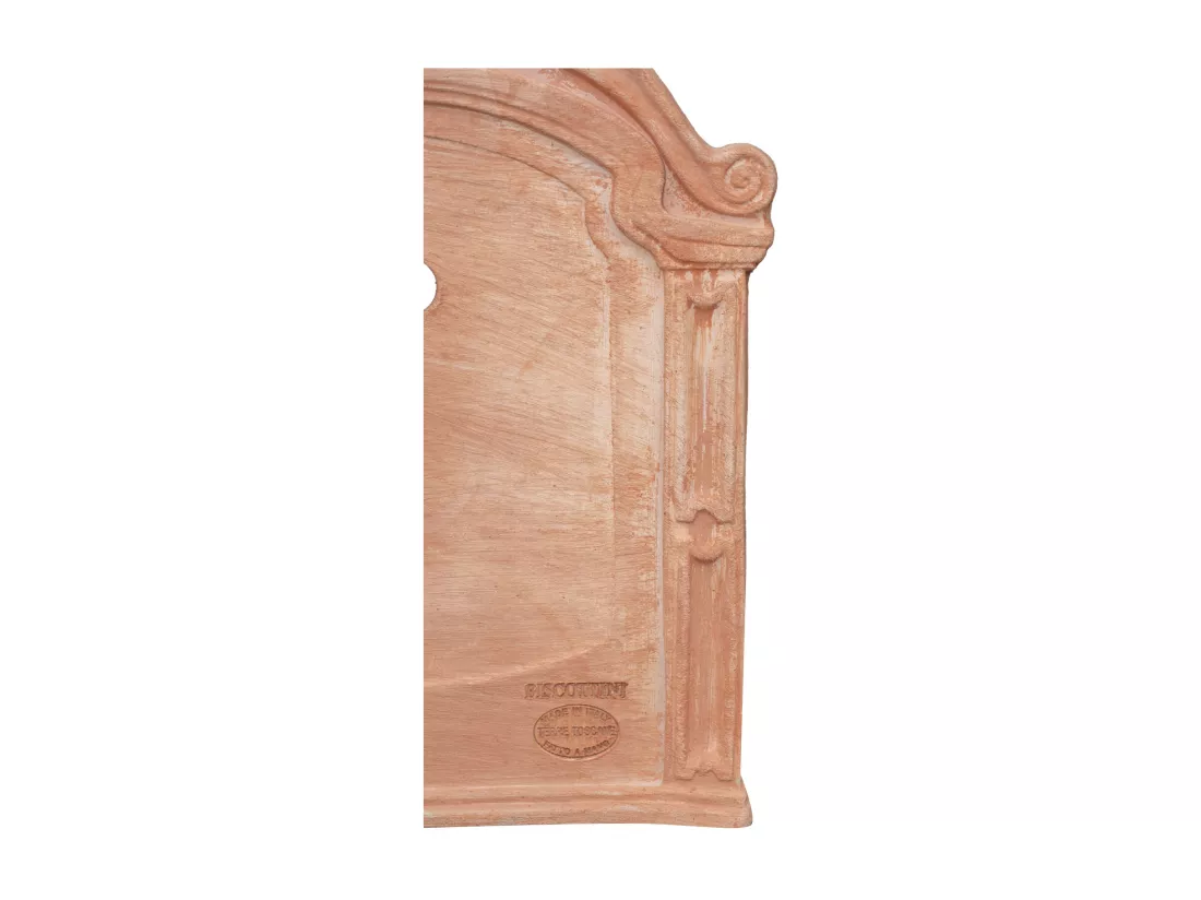 BISCOTTINI Fontaine - Fronton en Terre Cuite - Décorative - Fontaine de Jardin - Extérieur - Fontaine Murale - Dosseret - Décoration Murale - Décoration de Jardin - 37x3x47cm