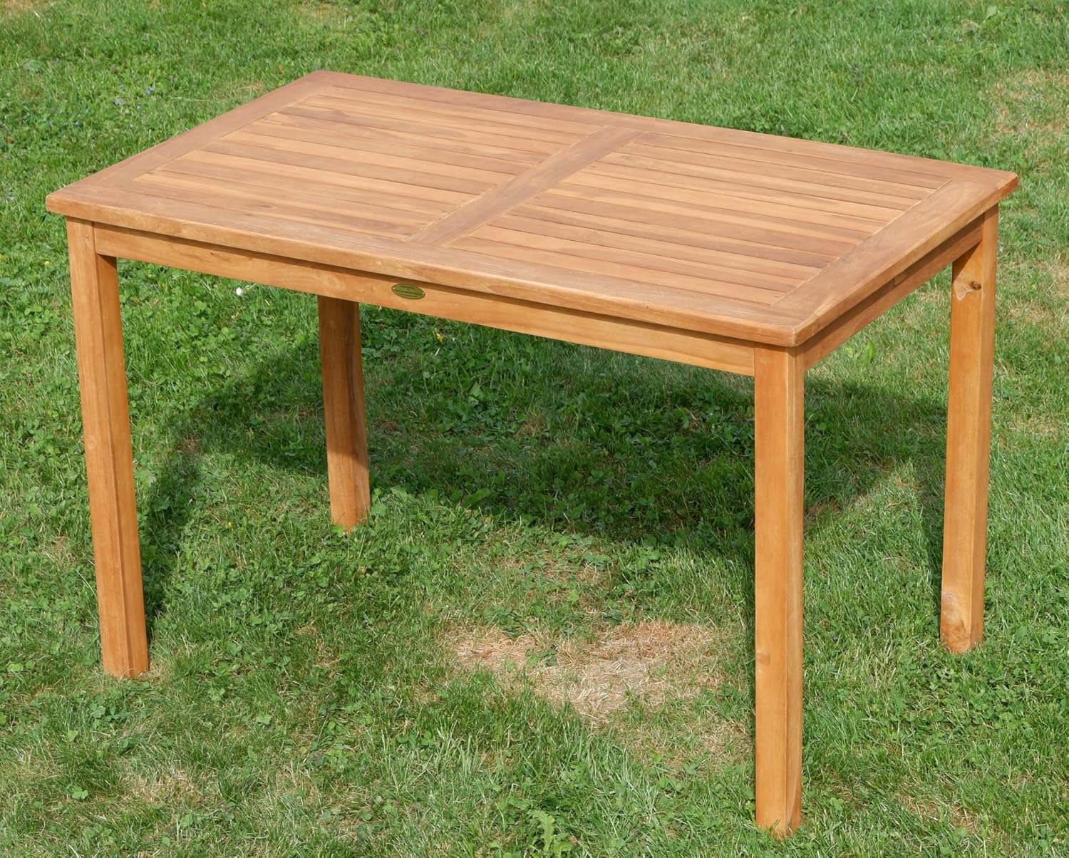 ALEOS. echt Teak Holztisch 120x70 cm Gartenmöbel Gartentisch Garten Tisch Holz sehr robust aus der Serie Alpen