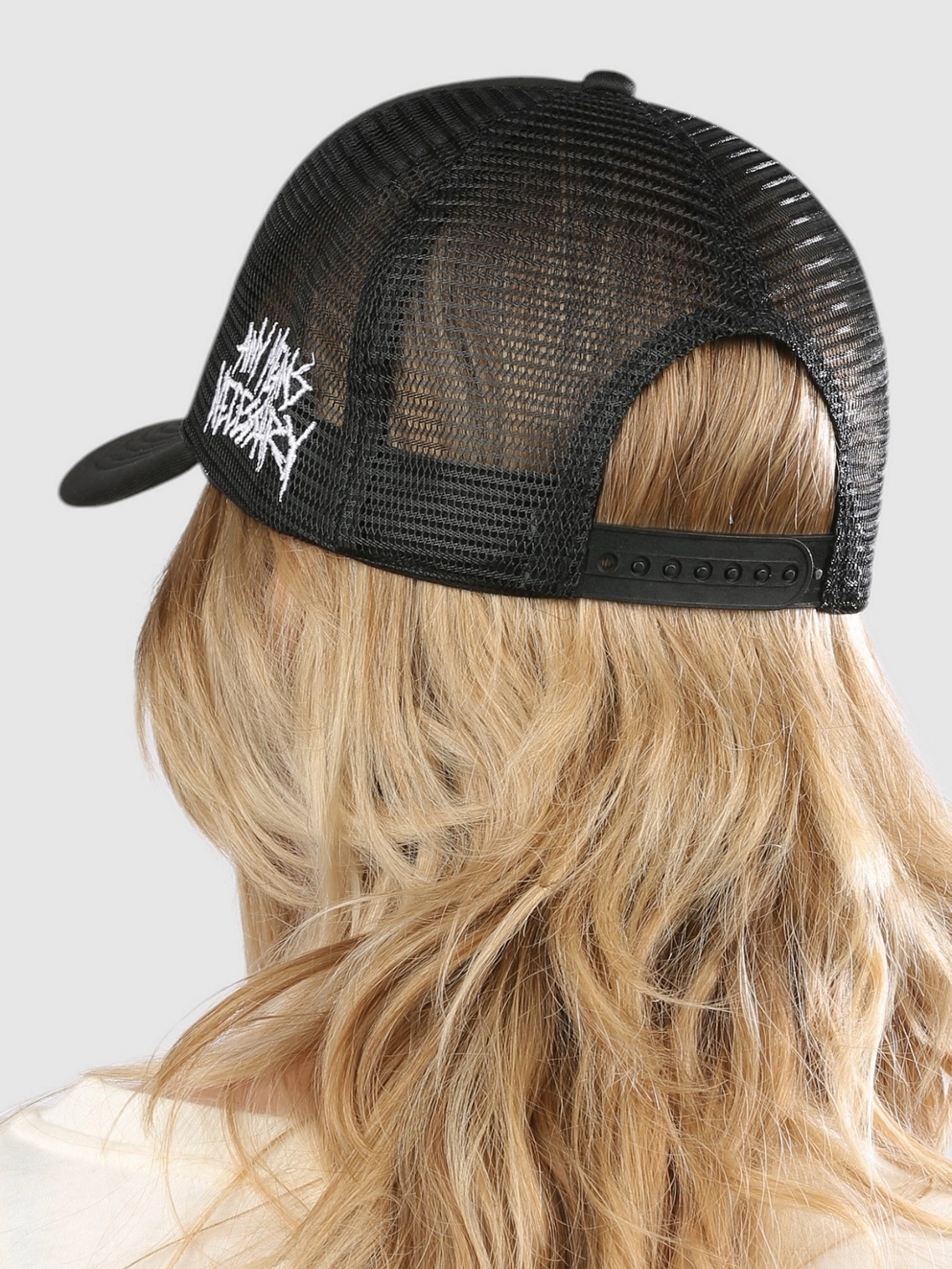 Any Means Necessary So Tired Trucker Cap black