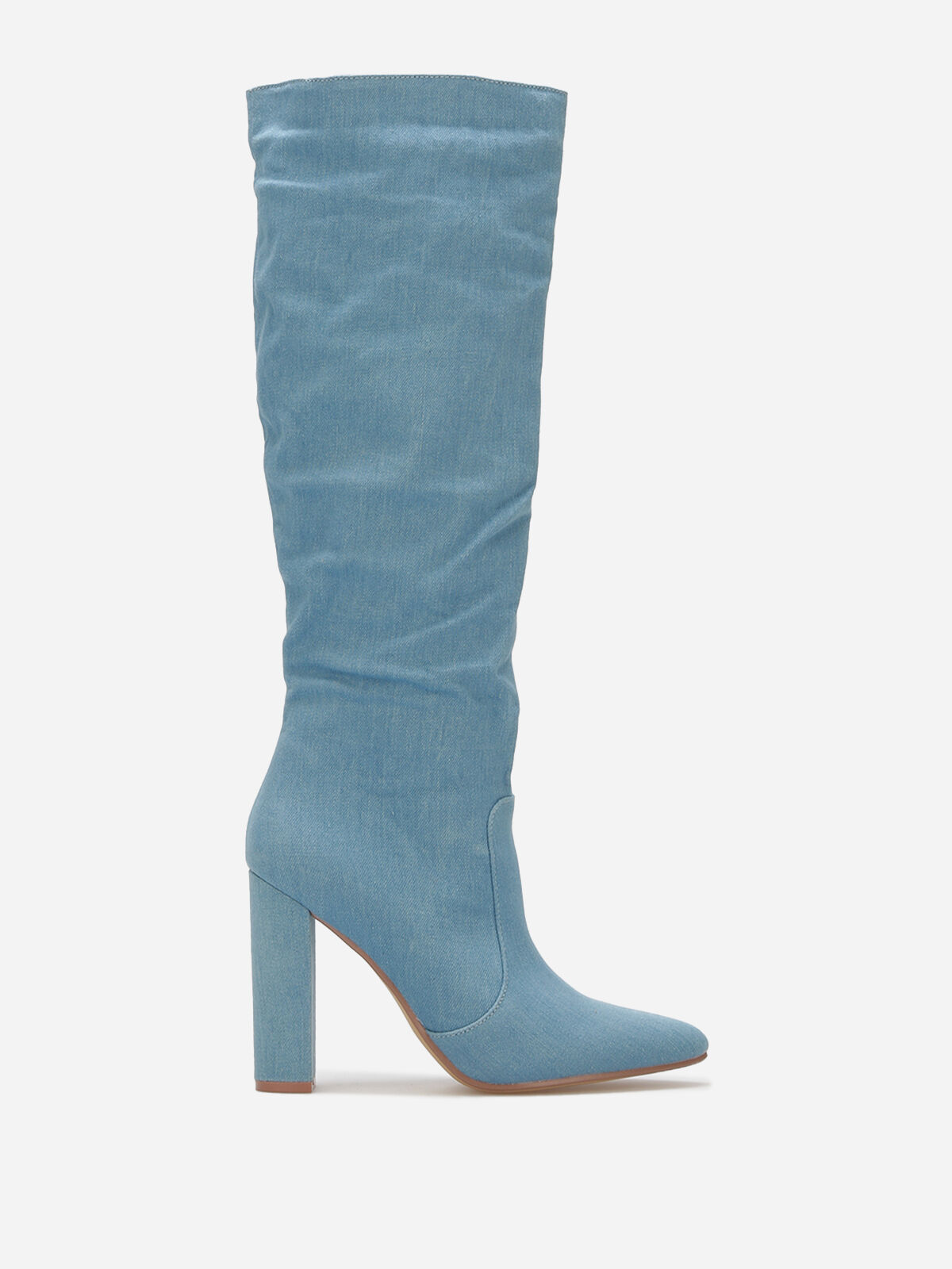 Bottes en denim à bout pointu- Bleu