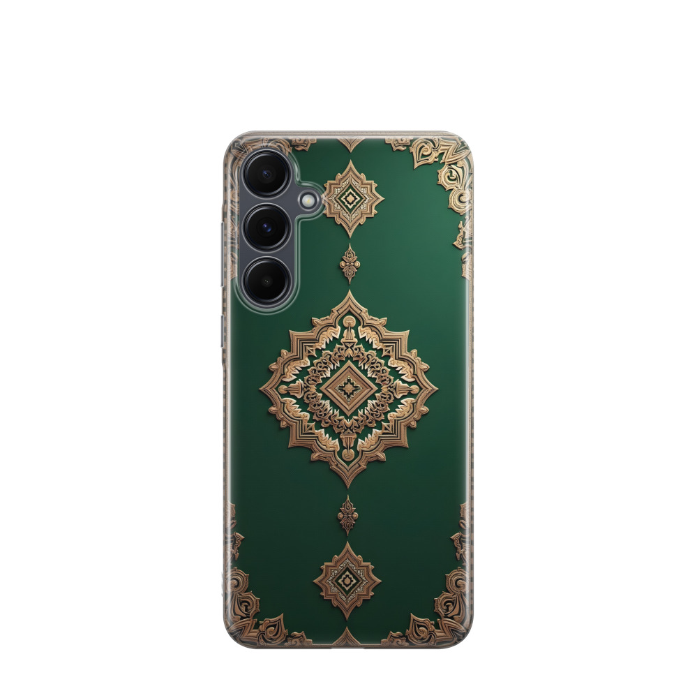 Samsung Galaxy A55 Gummi Hülle Orientalische Pracht - Grün