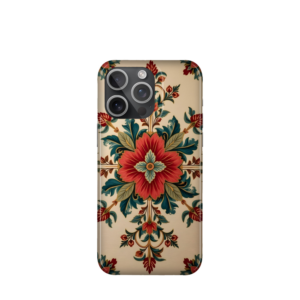 iPhone 15 Pro Max Kunststoff Hülle Blüte des Orients - Orange