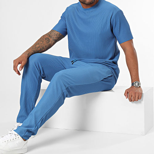 Ensemble Tee Shirt Et Pantalon Jogging Bleu Marine