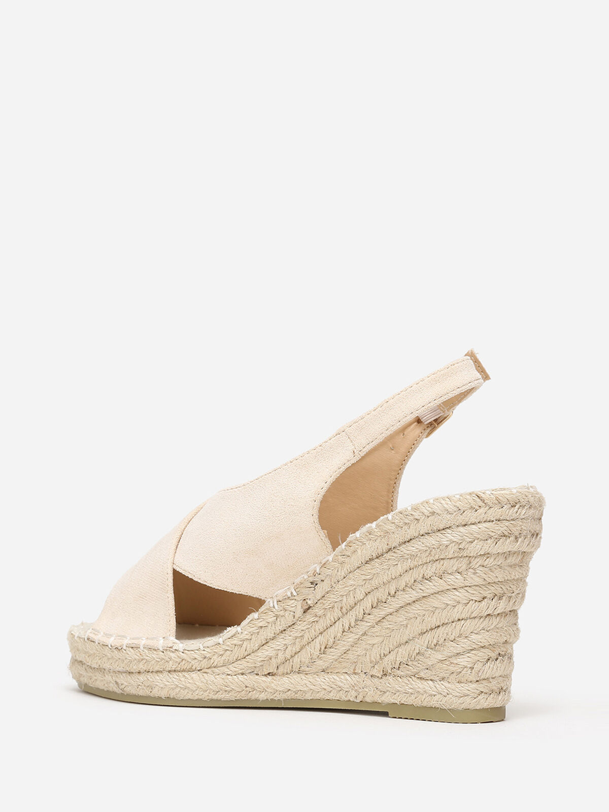 Sandales compensées à brides croisées- Beige