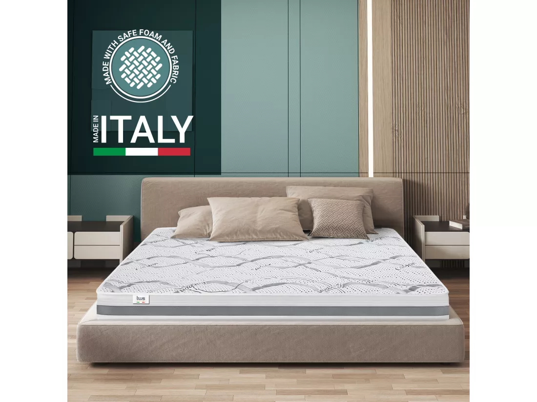 Matelas Double 140x190 à mémoire de forme | Premium Quality | Hauteur 16 cm | Made in Italy
