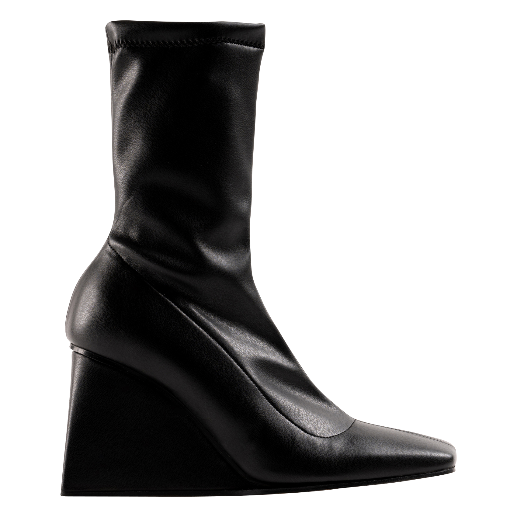 HANNA - Bottes compensées effet cuir| Noir