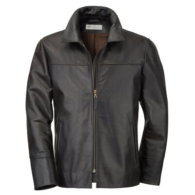 Herren-Pferdelederjacke Pull-up, Schwarzbraun