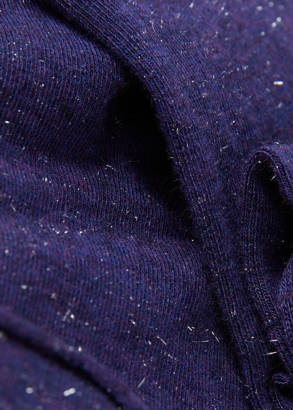 Meias curtas com glitter e cashmere