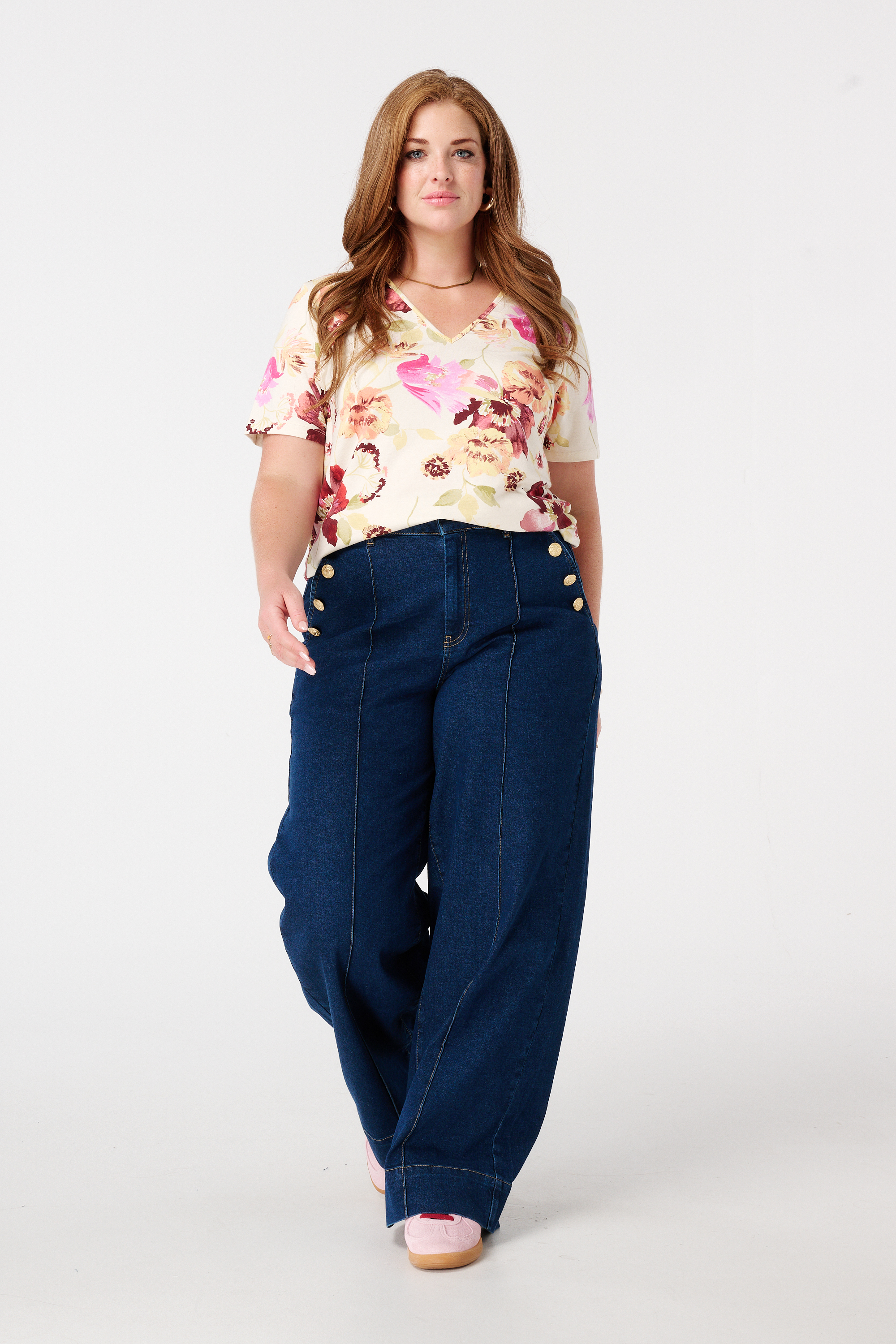 T-shirt met print Multi Pink