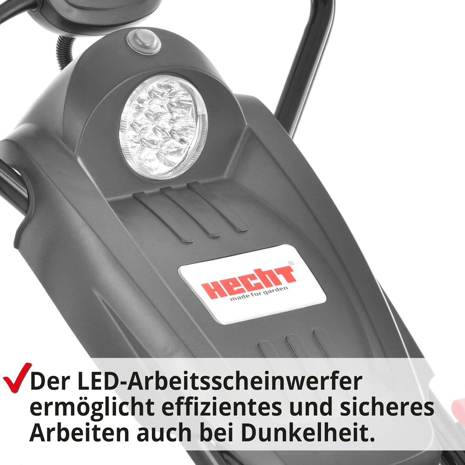HECHT Elektro Schneefräse – leistungsstarke 2000 Watt – 51 cm Arbeitsbreite – LED-Scheinwerfer – 33 cm Arbeitshöhe – 9 m Auswurfweite – Kabelzugentlastung – 2-Hand Sicherheitsschalter