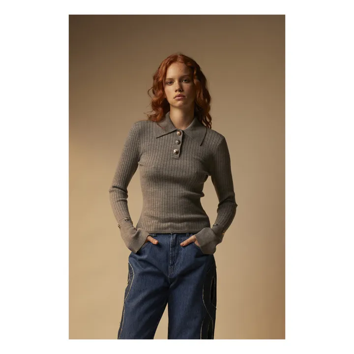 Tressé Pull Minoa Laine | Gris