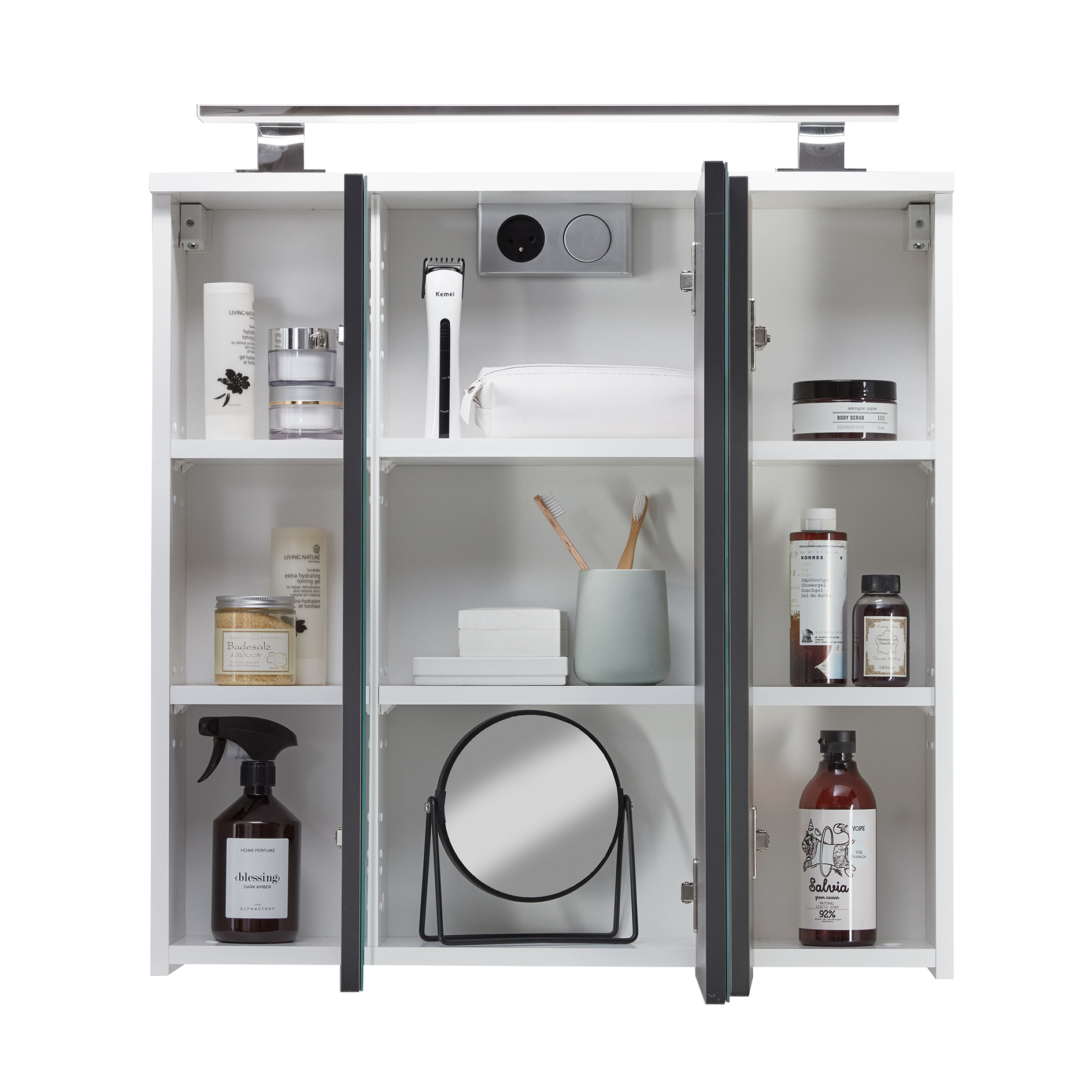 Spiegelschrank - weiß - SoftClose - 70 cm