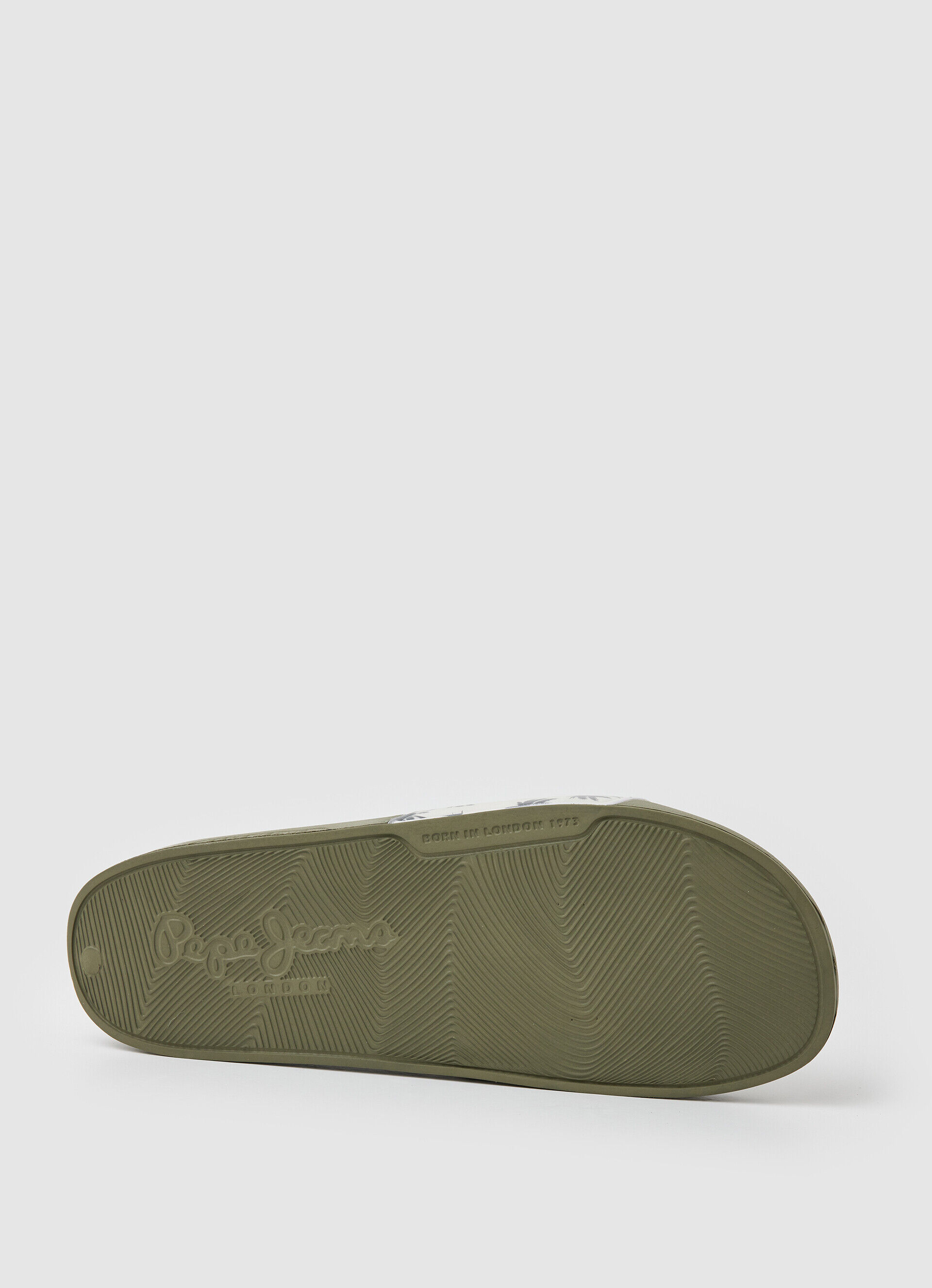Chinelo de praia com estampa deslizante - verde cáqui