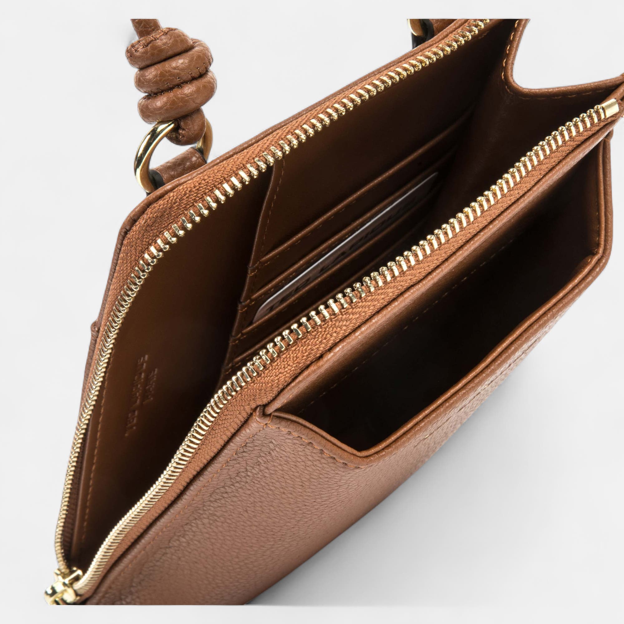 Pochette pour téléphone cognac