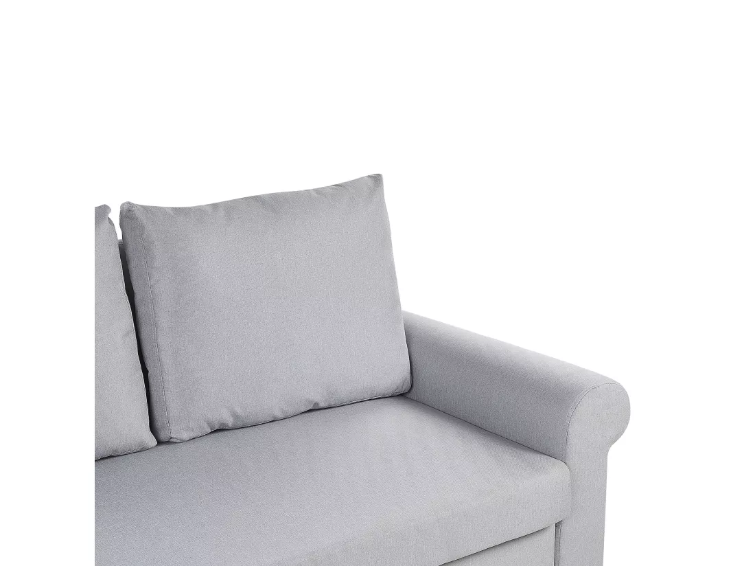 Canapé 2 places convertible en tissu gris clair SILDA