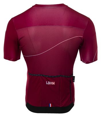 Maillot Manches Courtes LeBram Roselend Bordeaux Coupe Ajustée