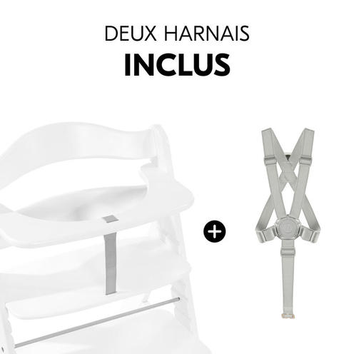 Chaise haute Alpha+ - Blanc - HAUCK