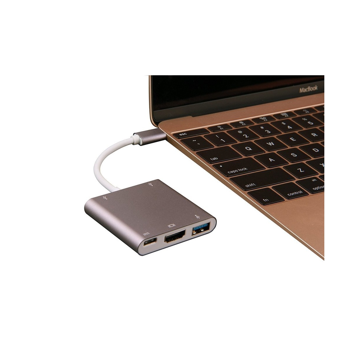 USB-C multiportadapter for USB, USB-C (USB PD), 4K HDMI-kompatibel sølv