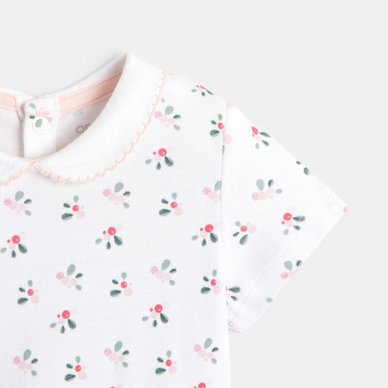 Body cerises en coton pointelle (lot de 2) blanc naissance Blanc