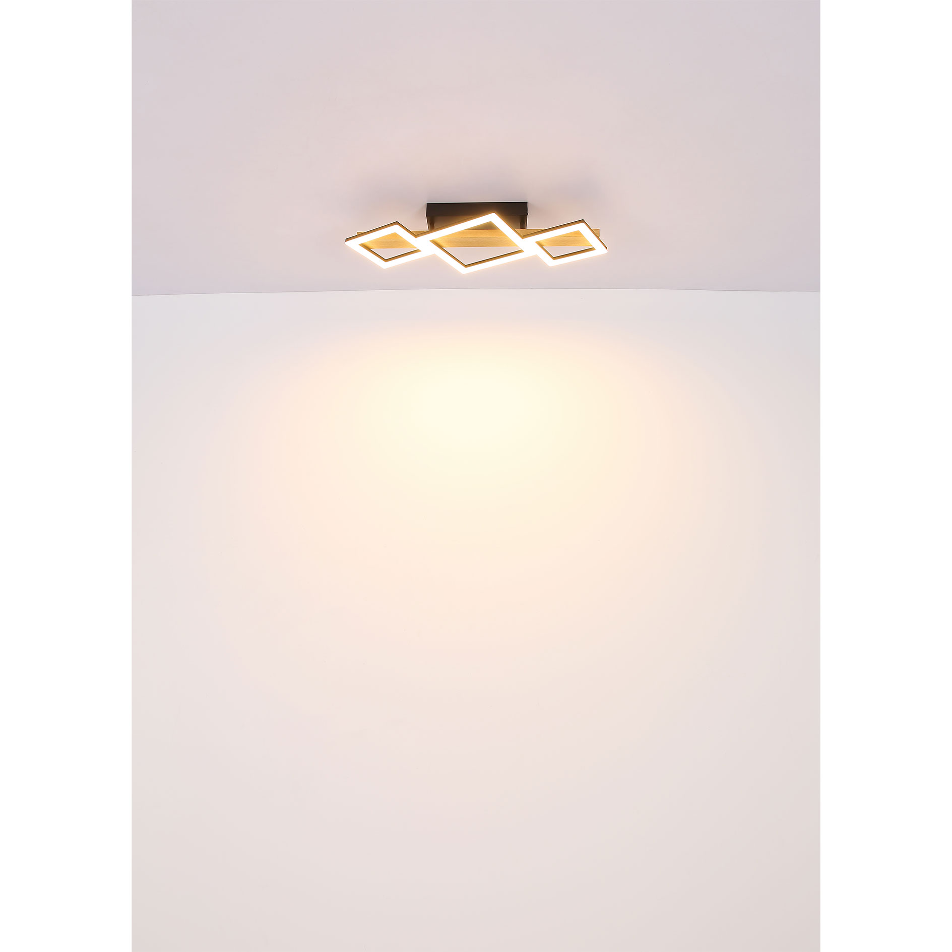 LED-Deckenleuchte - schwarz-braun - 30x48 cm