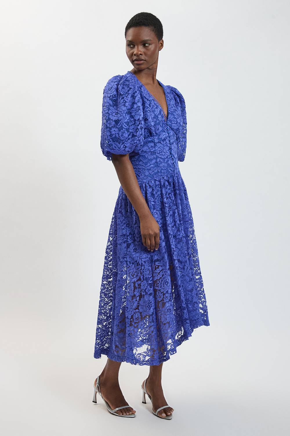 KarenMillen Robe Midi En Dentelle À Ourlet À Volants