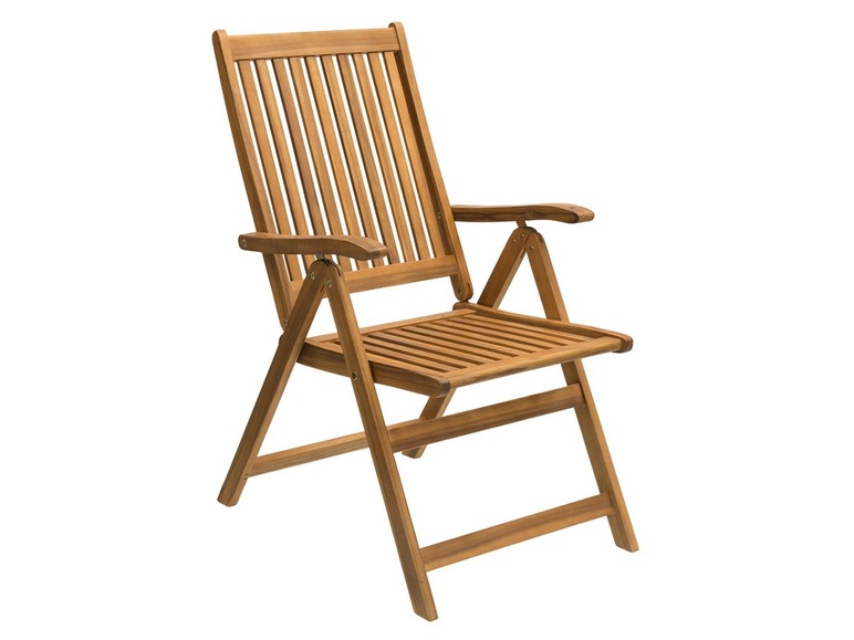 Houten tuinklapstoel met hoge rugleuning