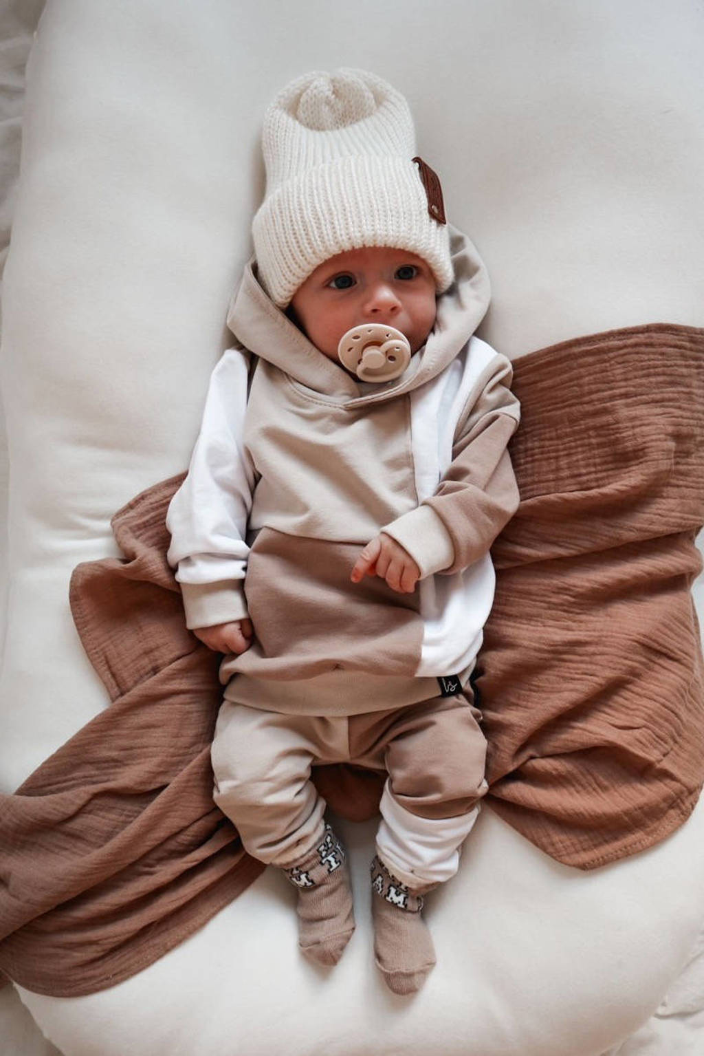 Babystyling hoodie beige