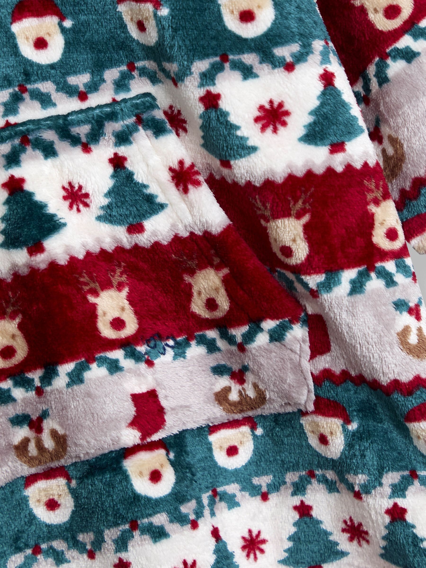 JoJo Maman Bébé Kerstmis Print Behaaglijke Deken Met capuchon