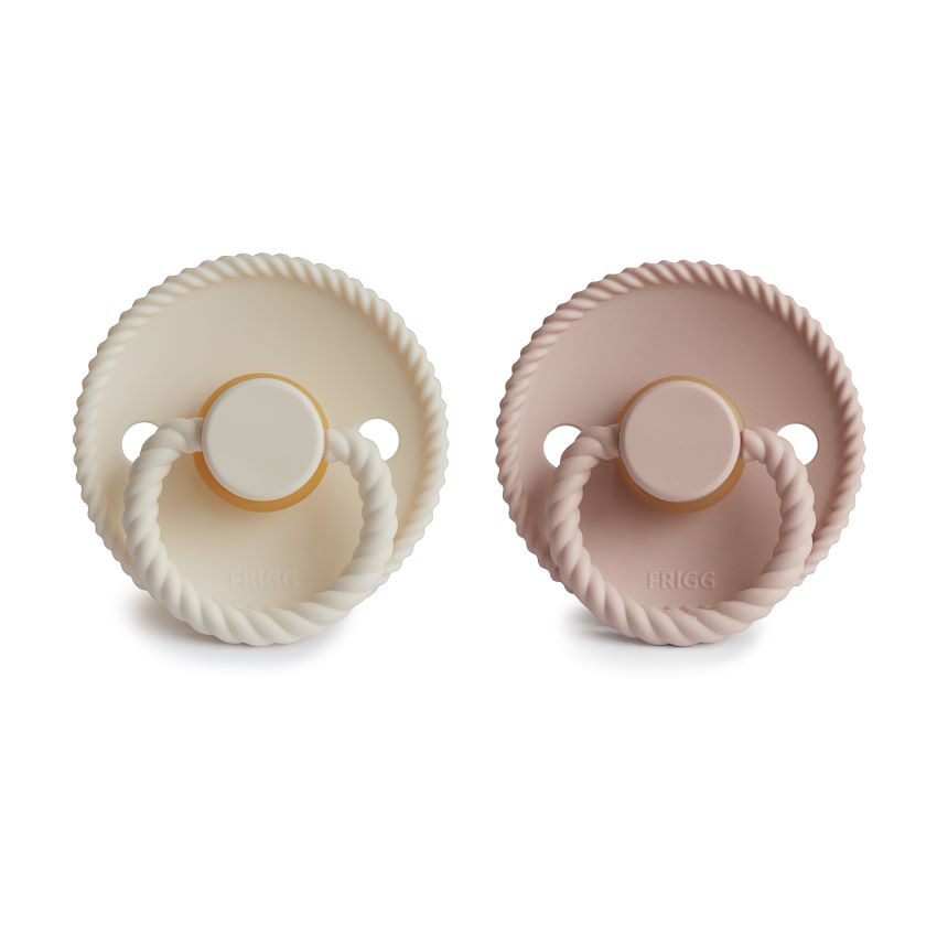 Lot de 2 sucettes Rope latex T2 - Blush/Cream