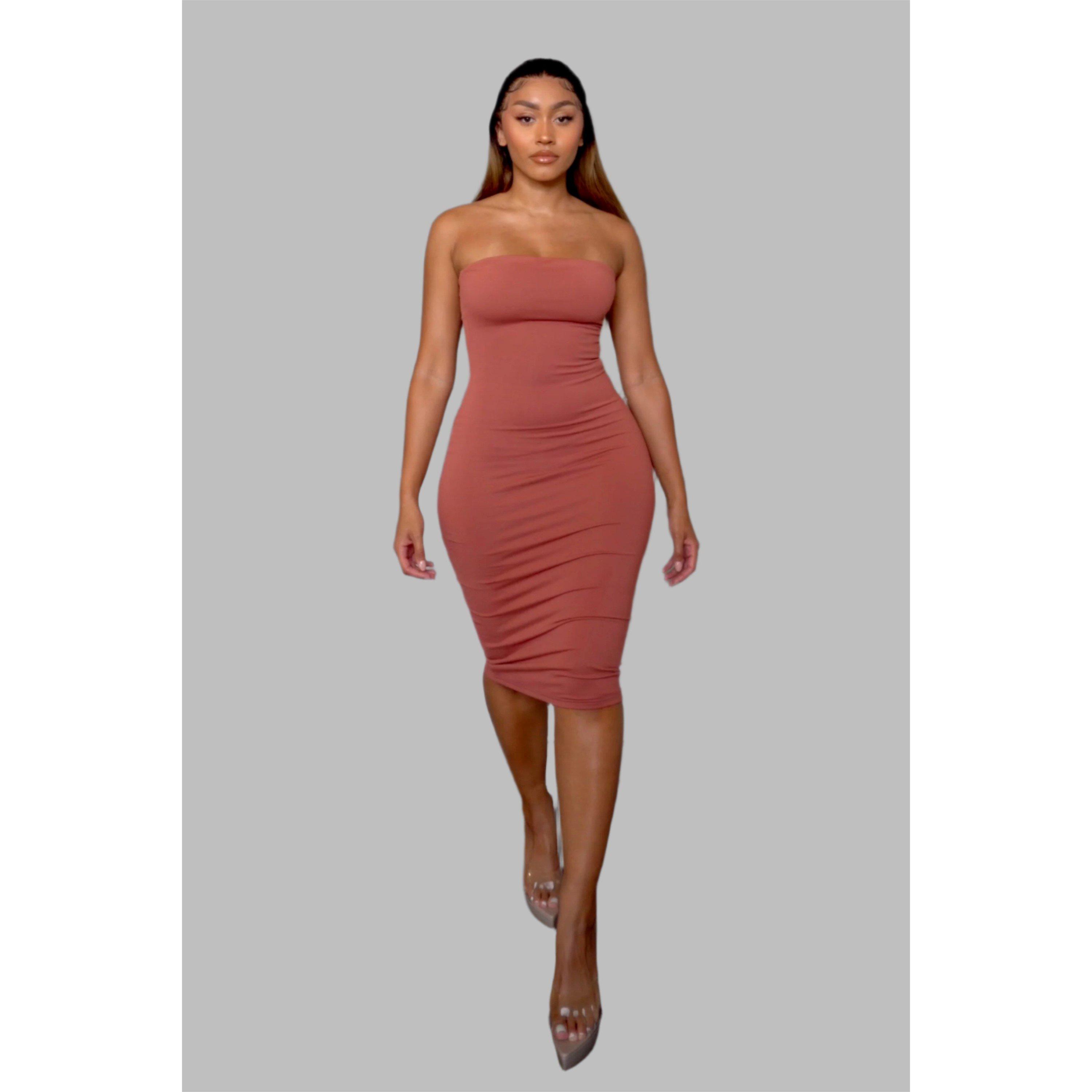 Honeyz Boobtube Midi Dress Womens