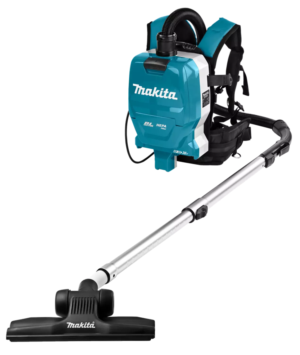 Makita DVC261ZX11 36V Li-Ion Accu rugstofzuiger body (2x 18V) incl. 4-delige stofafzuigset