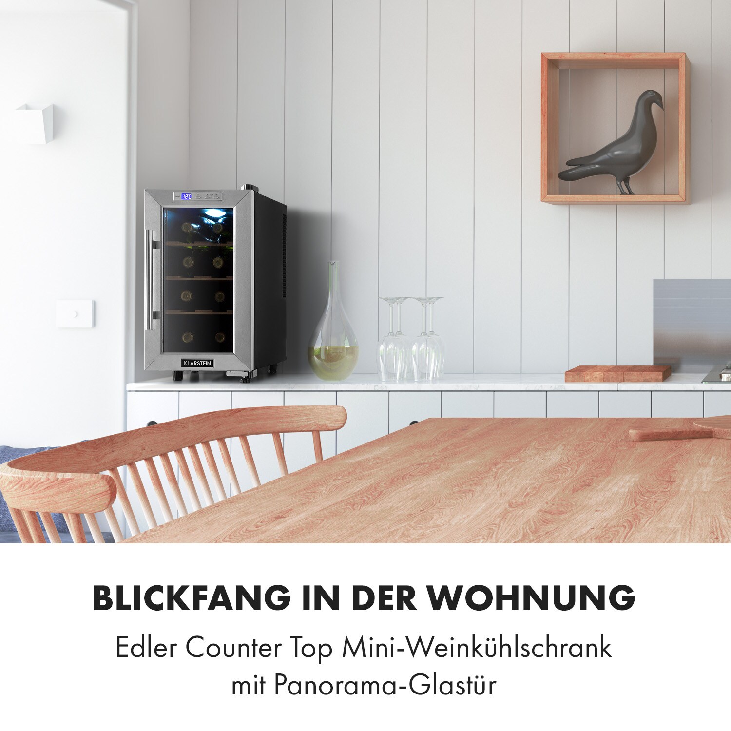 Reserva 8 Uno Weinkühlschrank 23 Ltr 8 Fl 11-18 °C 26 dB Edelstahl